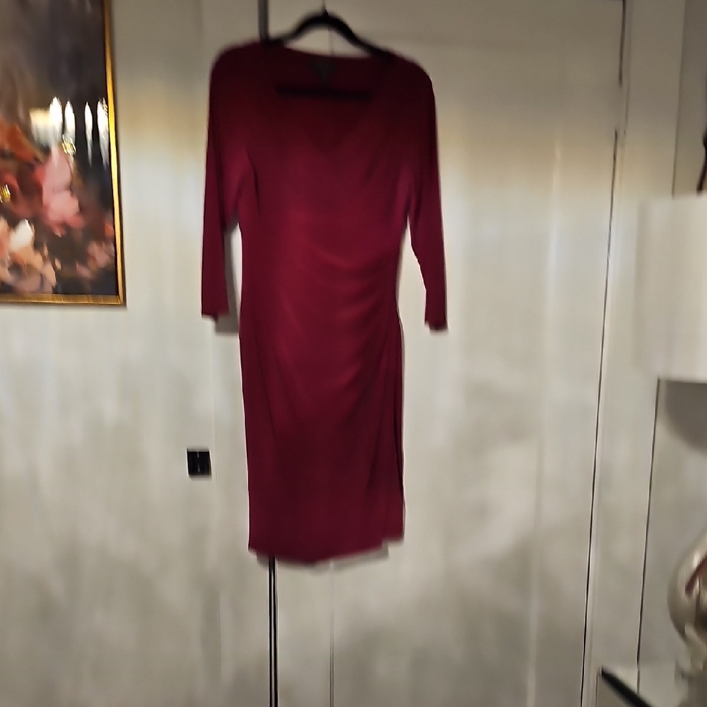 Polo by Ralph Lauren Burgundy Midi Dress
